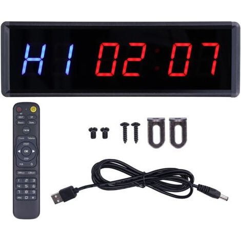 Digitale Wanduhr (1,5 Zoll) mit Kalender- und Temperaturanzeige, LED-Glasuhr mit EU-Stecker für Zuhause, Klassenzimmer, Schlafzimmer, Büro (1/5)