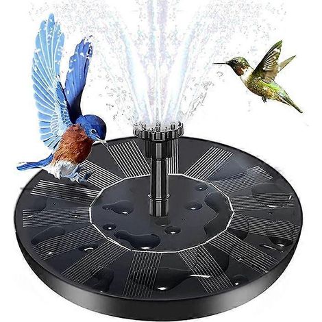 Solarbrunnen, Solar-Wasserbrunnen mit 6 Düsen und Befestigungsmaterial, 6,3-Zoll-Solarbrunnenpumpe für Vögel (1/5)