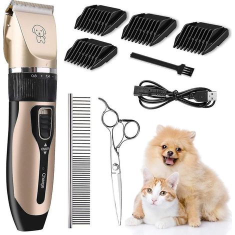 Tondeuse silencieuse à poils longs et épais pour chien, tondeuse à cheveux pour animaux de compagnie, sans fil, rechargeable, électrique, professionnelle, pour chien, chat, lapin (1/5)