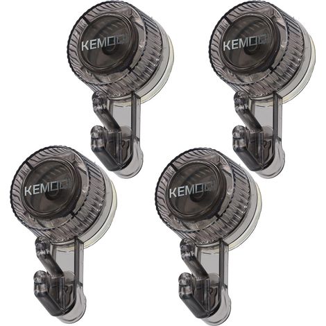 Lntyq Lot de 4 crochets à ventouse en plastique transparent pour suspension, sans perçage, suspension de douche transparente pour salle de bain, crochets muraux multifonctionnels réutilisables (1/5)
