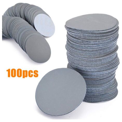 Disques abrasifs ronds de 3 pouces, 75mm, 100 pièces, papier de verre sec pour disque de ponçage, outils de nettoyage (1/4)