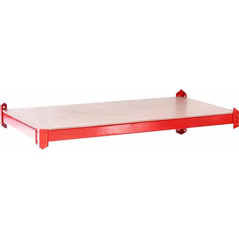 Scaffale da officina in metallo, robusto, stabile, rosso (1/5)