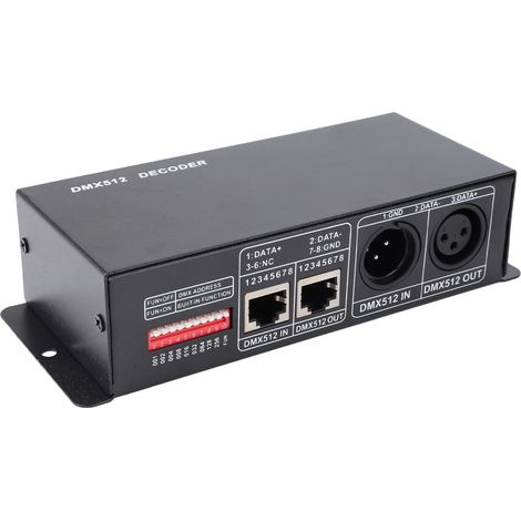 Décodeur DMX512 à 4 canaux avec variateur de tension constante et contrôleur RGBW pour éclairage de scène LED 12-24 V (1/5)