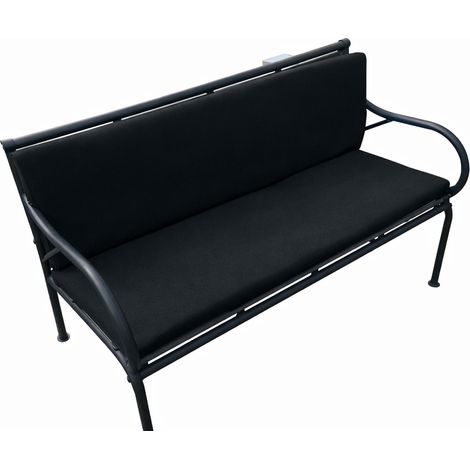 Wasserdichtes Gartenkissen für Bertoni Schaukelbank, Schwarz, 120x40+40, abnehmbarer Bezug (1/5)