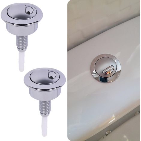 Lot de 2 interrupteurs de chasse d'eau pour réservoir de toilettes, compatible avec Siamp Optima 49, argent (1/5)