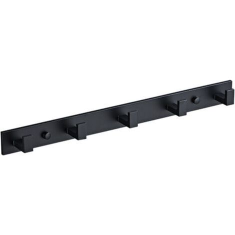 Porte Manteau Mural, Patères Porte Manteaux Design en Acier Inoxydable, Patères Salle De Bains Solide pour Chambre Bureau Noir (5 Hook) (1/3)