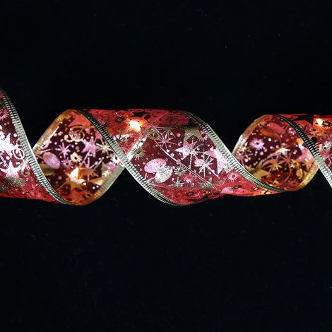Guirlande lumineuse à piles en forme de ruban de Noël, idéale pour décorer un sapin de Noël, une fête d'anniversaire ou les fêtes de fin d'année. (1/5)