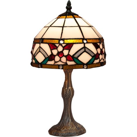 Lampe de table de forme Tiffany avec abat-jour diamètre 20 cm Série Museum