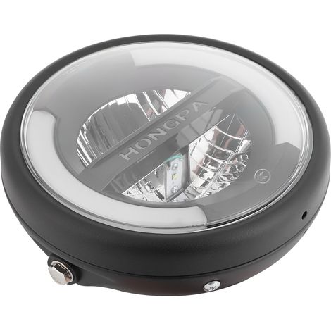 7-Zoll-Vintage-LED-Scheinwerfer mit Fern- und Abblendlicht, Tagfahrlichtring und Blinker für Motorräder, mattschwarzes Gehäuse (1/5)