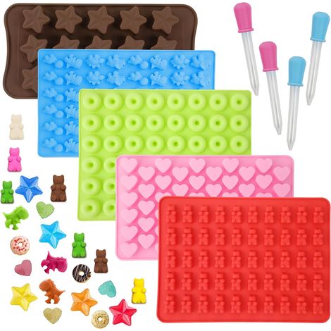 moules à chocolat - Ours, Dinosaure, Donut, Cœur, Étoile - Bonbons (1/5)