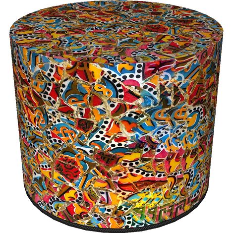 Wasserdichter Codura-Pouf für Haus und Garten – Andalusienmuster, elegant, bequem, stabil, mit Reißverschluss, 40 cm, Bertoni (1/5)