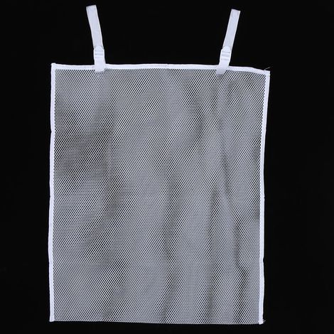 Sac de rangement suspendu respirant pour table de chevet, grand format, pour jouets de bébé et vêtements sales, blanc moyen. (1/5)