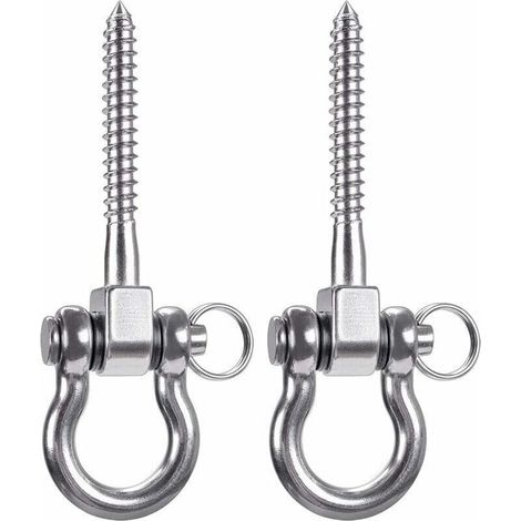 2 Pièces Crochet de Plafond 900KG Acier Inoxydable 304 Kit Suspension pour Hamac Entraneur Chaise Lampe (1/4)