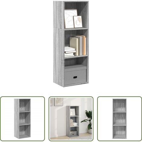 Bücherregal Holz - Bücherregal Grau Sonoma 40x30x114 cm Holzwerkstoff (1/5)