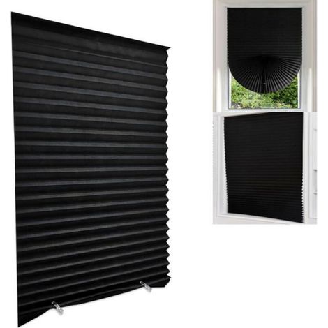 Store Plissé Auto-Adhésif - Occultant Total - Pour Fenêtre Bureau Salon Chambre - 90 x 180 cm - 1 Pièce (1/5)