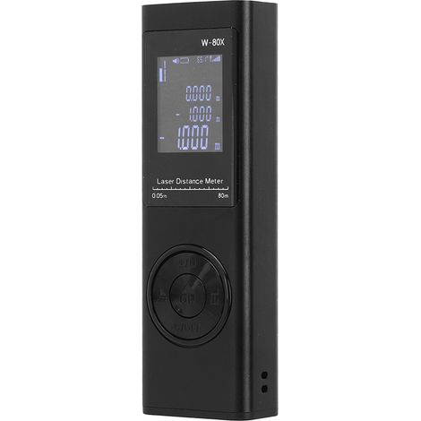 Télémètre laser 80 mètres rechargeable, mini outil de mesure portable de poche avec écran rétroéclairé, noir (1/5)