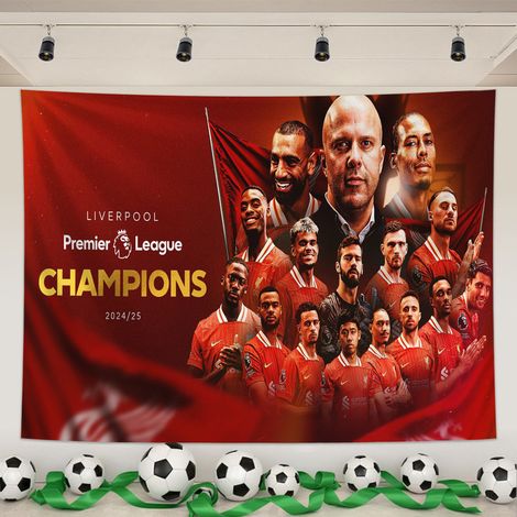 Tapisserie Murale Foot, Liverpool, Tissu Peachskin, Pour Salon, Bar, Chambre, Fan Zone, Outils Montage Inclus,07,200x150cm