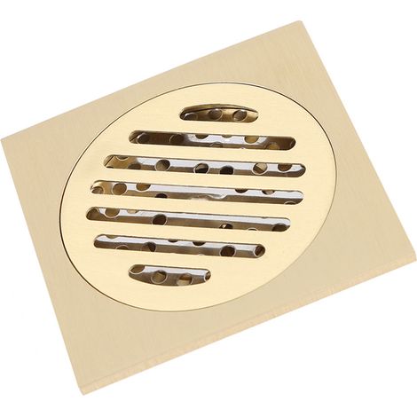 Rejilla de desagüe para baño – Rejilla extraíble con aspecto de cobre antiguo – Desagüe a prueba de insectos y olores para baños, garajes y sótanos – Dimensiones: 10 x 4 cm (1/5)