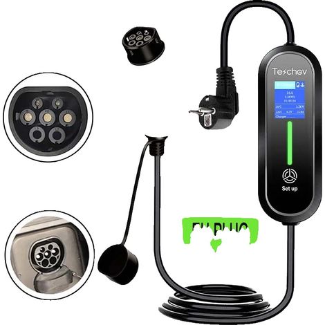 Chargeur EV Portable, Sortie 3,5KW, Courant de Charge Ajustable, Nouveau 3.5KW TYPE 2 (1/2)