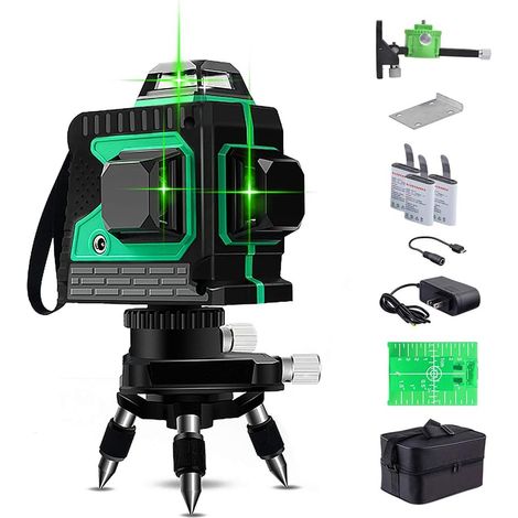 Laser Bullet Level, 3 x 360 Crix Laser Level Self Balancing Green Laser ...