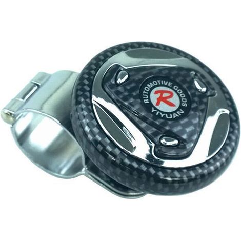 Boule de volant voiture en fibre carbone avec roulement à billes, pommeau directionnel universel pour conduite facile, aide de manœuvre volant, accessoire auto 2 pièces (1/3)