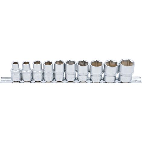 Set chiavi a bussola BGS esagonali attacco quadro interno 12,5 mm (1/2") misure in pollici, 10 pz. - 9113 (1/4)