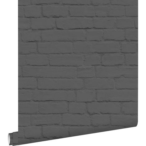 papier peint brique noir - ESTAhome