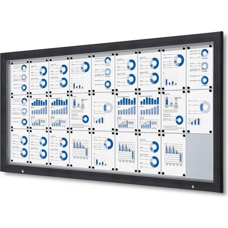 Bacheca da Esterno con Apertura a Ribalta 212,5x106,7x4,7 cm in Alluminio con Led Grigio Antracite (1/5)