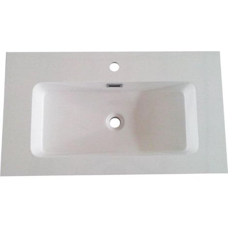 Vasque à poser céramique rectangulaire 80cm – Largeur 47cm – Hauteur 2cm – Pour meuble – Garantie 2 ans – Anconetti
