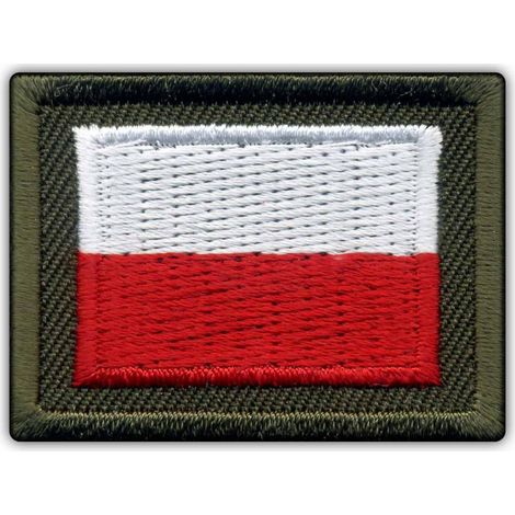 Aufnäher mit polnischer Flagge (grün) – Magnetische Rückseite – Gestickter Aufnäher/Abzeichen/Emblem