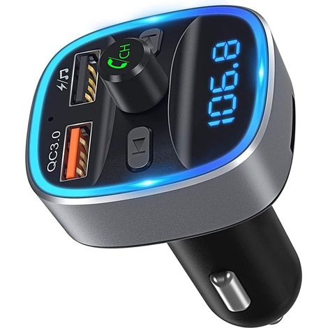 Emetteur FM Bluetooth - Chargeur Voiture Double Port USB - Lecteur MP3 U-Disk Jusqu'à 32 Go - Mains Libres avec Écran et Voyant LED - 1 Pièce (1/5)