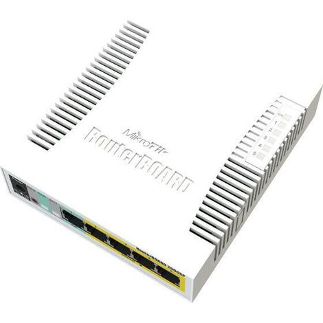 MikroTik RouterBOARD 260GSP Smart Switch Gigabit 5-Port mit SFP-Käfig, SwOS, Kunststoffgehäuse, Netzteil, POE-OUT, RB260GSP