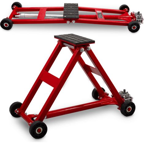 BITUXX KFZ Scherenlift Scherenwagenheber 2,5T flach Wagenheber 2500 Kg Hubhöhe von 11 cm bis 48 cm inkl. Gummiauflage und praktischer Handkurbel Rot