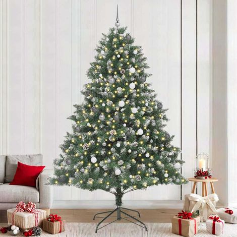 Künstlicher Weihnachtsbaum mit 300 LEDs mit Ständer Grün 240 cm