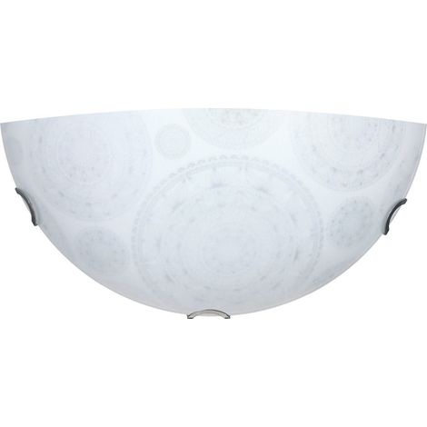 Applique 1xE27 Ganci Cromo Vetro Lastra Bianco Decorato Ruote E-Energy Tosca (1/2)