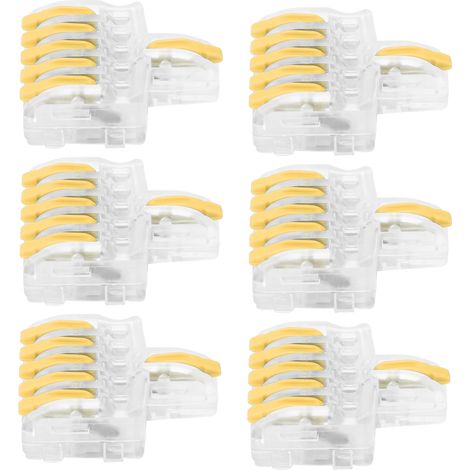 20 connecteurs rapides pour fils, borniers SPL de type T, répartiteurs de lignes en cuivre 5 en 1 (jaune) (1/5)