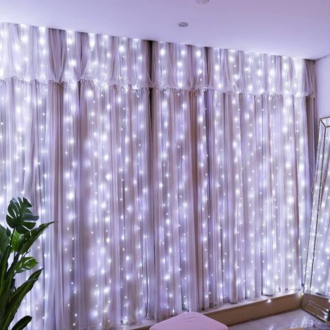 Rideau Lumineux LED - 300 LED - 3 M x 3 M - Alimentation USB - 8 Modes - Télécommande Sans Fil - Réglage Luminosité - Intérieur Extérieur (1/5)