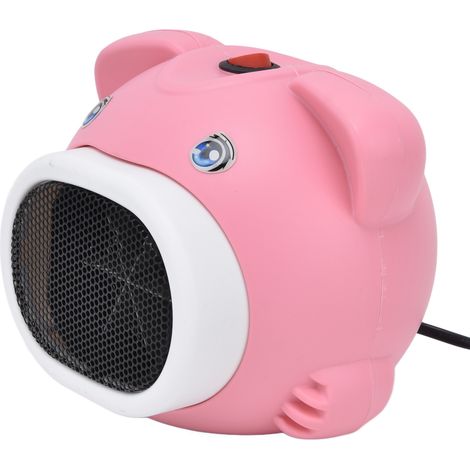 Petit radiateur d'appoint rose cochon 600 W à chauffage rapide, grand angle, silencieux et sûr, 220 V, pour la maison, le bureau ou la chambre (prise CN 220 V). (1/5)