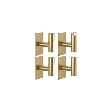 Wandmontierte Handtuchhaken, starke und wasserfeste Kleberückseite zum Aufhängen von Mänteln und Kleidung, Schrankhaken, Küchenwandhalterung (gold, selbstklebend, 4er-Set) - Crezuo