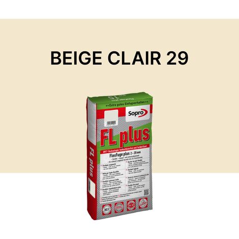 Joint carrelage intérieur et extérieur - 2 à 20 mm - Beige clair 29 - Sopro FL plus - 5 kg
