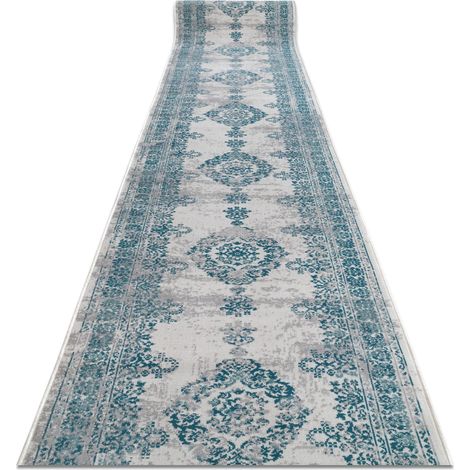 Alfombra de pasillo con refuerzo de goma AZULEJO LABOR DE RETAZOS, AZULEJOS DE LISBOA gris / negro grey 100x240 cm (1/5)