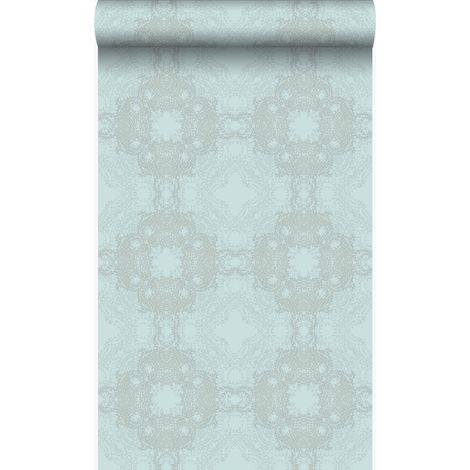 papier peint forme graphique bleu canard - Origin Wallcoverings (1/5)