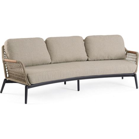 Divano da giardino Bolzano Etrusco, alluminio antracite/beige (1/5)