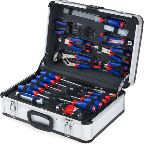 WORKPRO Cassetta Attrezzi da Lavoro Completa 119 Pezzi, Set di Attrezzi, Valigia Porta Utensili, Set Strumenti per Fai da Te (1/4)