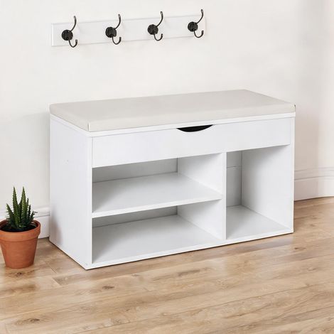 Console bianco en legno truciolato 80 x 30 x 47 cm (1/5)