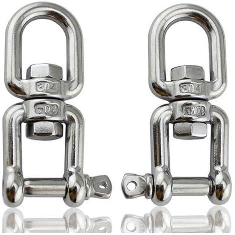 Lntyq M8-2 pièces Manille De Levage, Manille Inox ,Anneau Pivotant œIl à œIl, pour Chaise Suspendue, Sac de Sable, Industrie, Voyages, Pêche, Outils D'alpinisme (1/5)