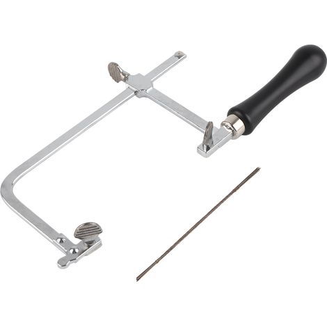 Verstellbare U-förmige Metallsäge mit 12 Spiralblättern - Heimwerker-Handwerkzeug (Sägebogen + Blätter) (1/5)