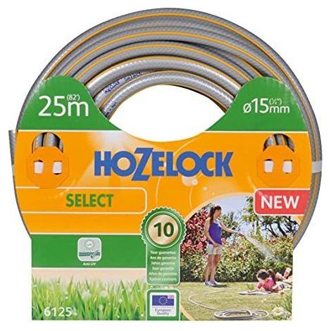 Tubo da giardino Hozelock Select anti UV grigio giallo strisce 3D 15mm 25m HOZELOCK (1/4)