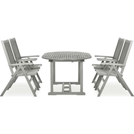 Maison Exclusive - 5-tlg. Garten-Essgruppe (150–200) x 100 cm Mas (1/5)