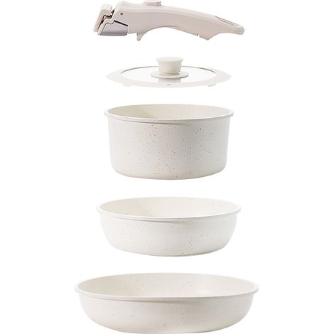 Toque 5PCS Cookware Set Non-Stick Pots and Sauce Pans Set with Detachable Handle